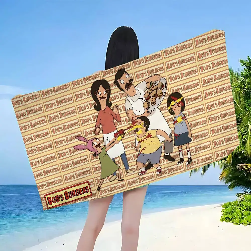 BobS-Burgers Anmie Bath Towel Microfiber Soft Water Absorbing Breathable For Girl Kids Decorative Cartoon Beach Towel