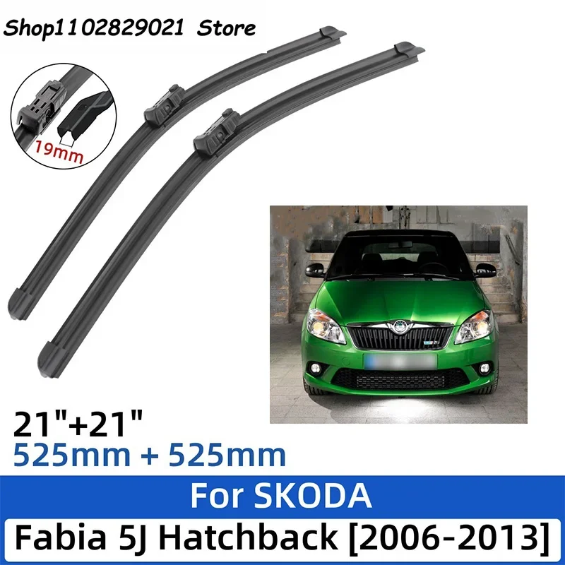 

2PCS For SKODA Fabia 5J Hatchback 2006-2013 21"+21" Front Rear Wiper Blades Windshield Windscreen Window Cutter Accessories