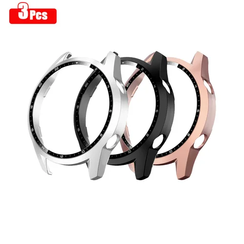 3 unids/lote funda protectora de vidrio templado para Huawei Watch GT2 46mm Protector de pantalla de parachoques para Huawei Watch GT 2 46mm cubierta Shell