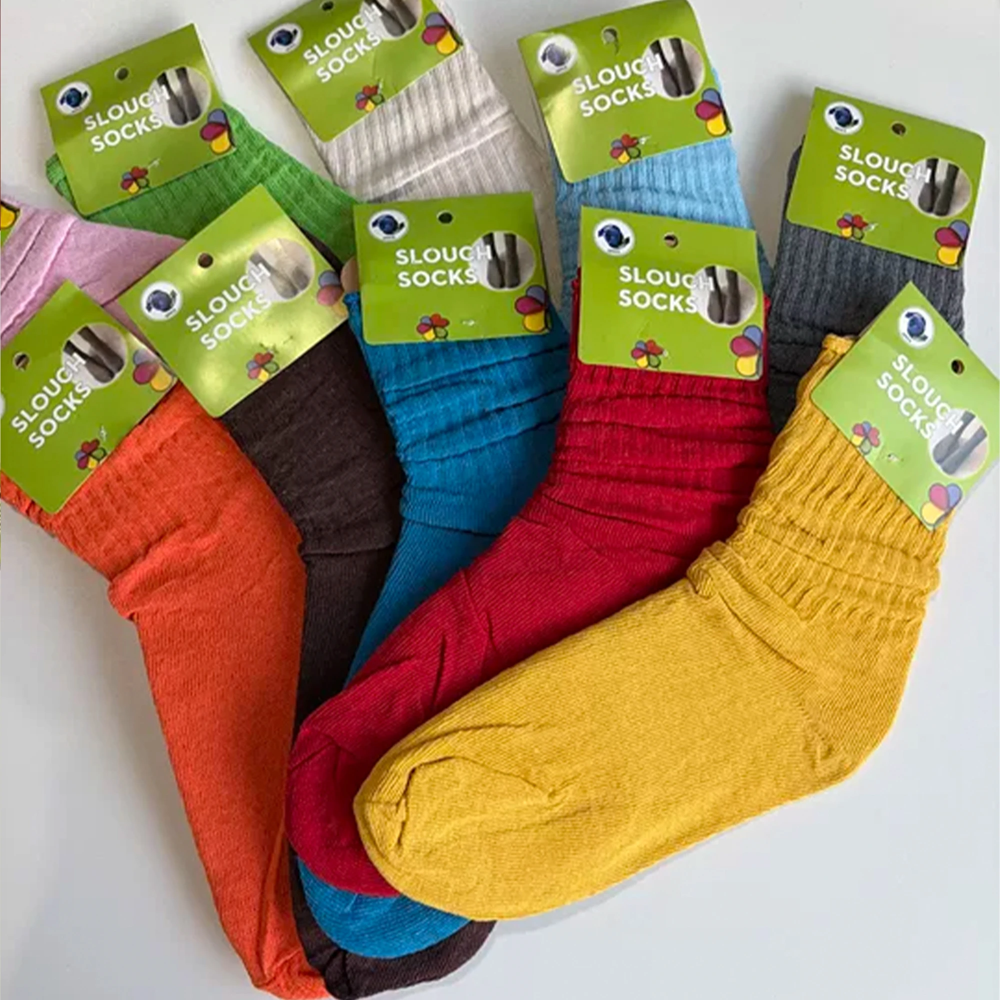 15 pairs Men Disposable Socks Slouch Mid Calf Colorful Ribbed Casual Stackable Socks 15 Colors Mixed Set Portable Travel Socks