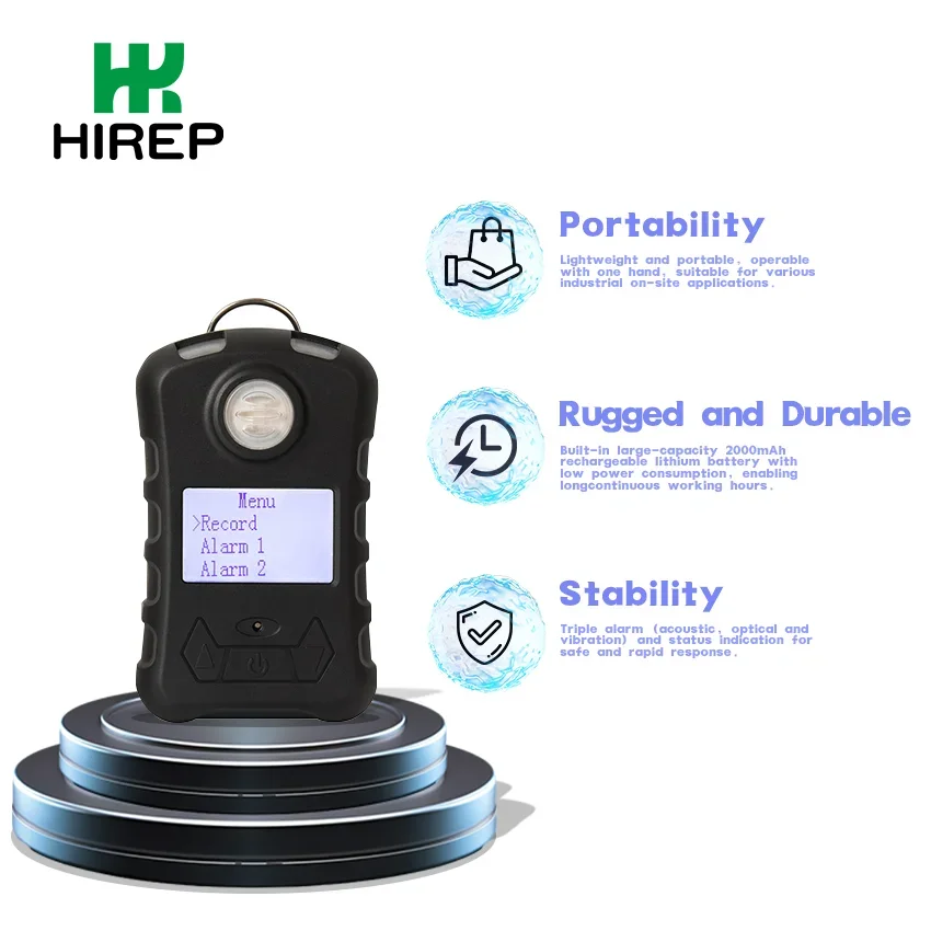

2026 HIREP Portable Oxygen O2 Gas Detector for Confined Space Entry Personal Safety Alarm and Mine Gas Detection