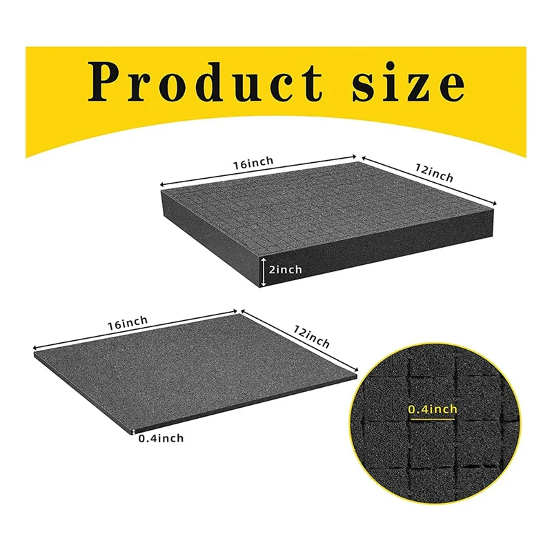 

A80IGrid Foam Cube-Foam, 2 Pieces 400x300x50mm/2 Pieces 400x300x10mm, Tool Box Camera Case Foam, Case Insert,Tool
