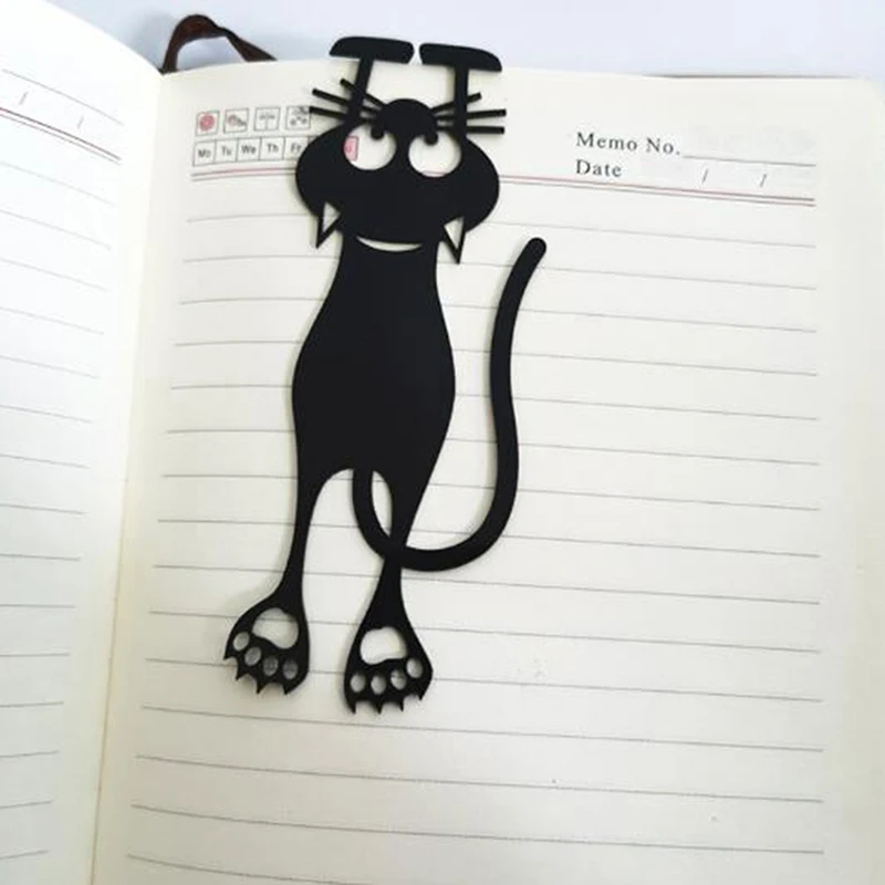 1PC Creative Bookmark Black Cat Book Holder For Book Papers Gift Bookmark