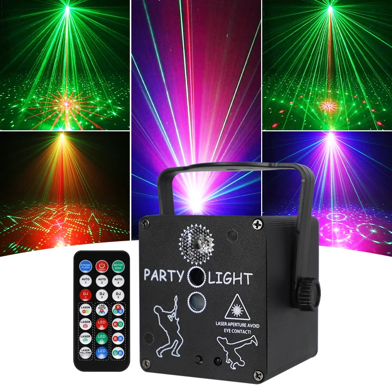 Proyektor Lampu Laser LED Interaktif 3-in-1 untuk DJ Klub Malam Pernikahan Kinetics Biru Lantai Dansa Peralatan Pesta Disko