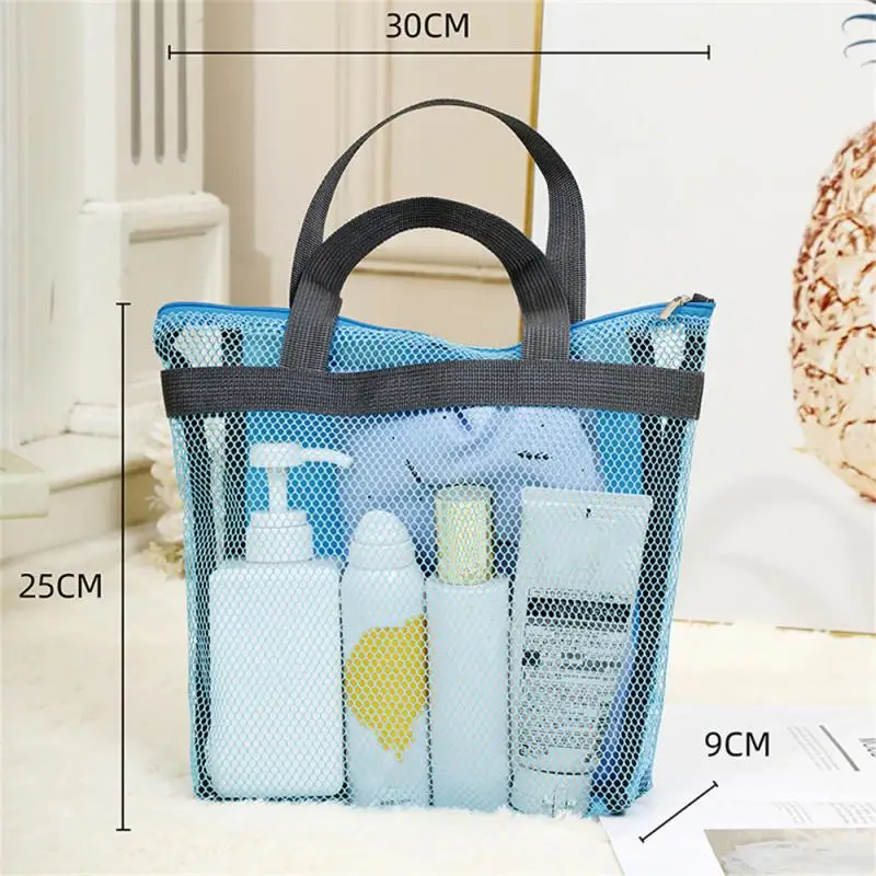 Bolsas de playa de gran tamaño para mamá y bebé, bolsa plegable para toallas, maquillaje cosmético, bolsa de malla portátil, 1 a 10 piezas