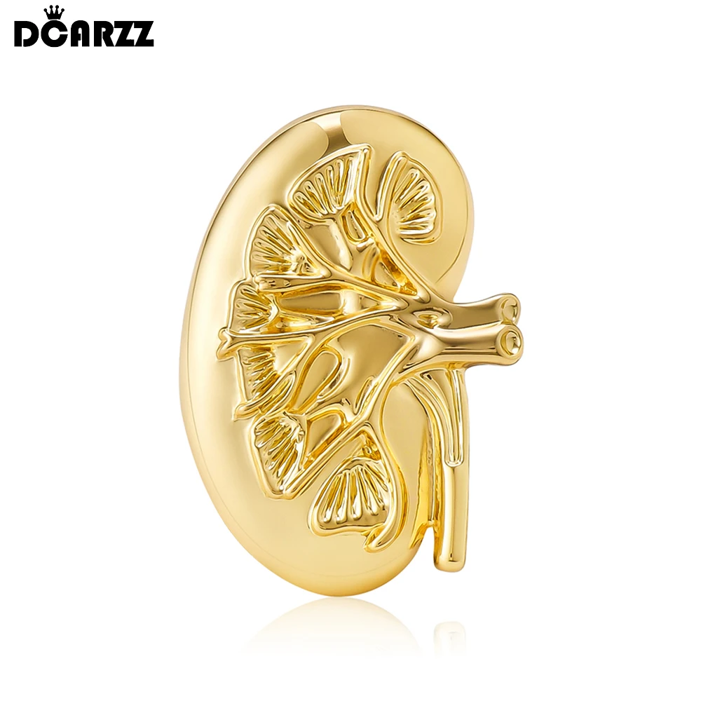 DCARZZ Kidney Brooch Pins Medical Anatomy Jewelry Endocrinology Urology Lapel Badge Collectible for Doctor Nurse