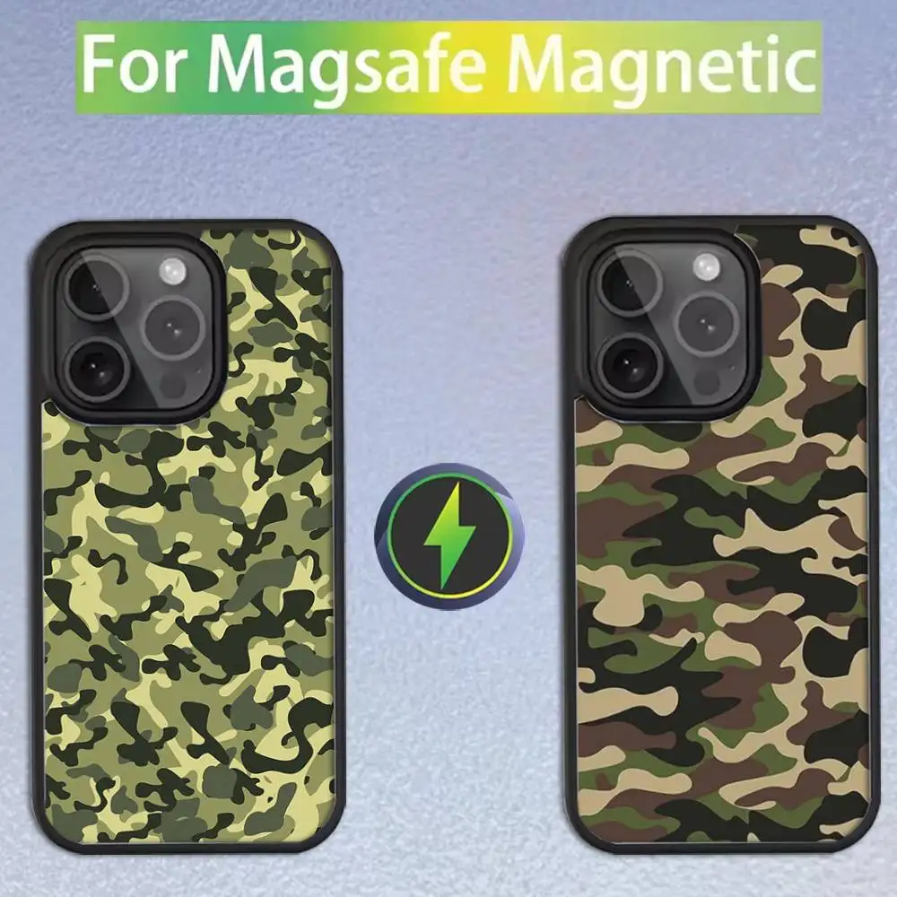 

Fashion Camouflage Phone Case For iPhone 17,16,15,14,13,12,11,Pro,Max,Plus,Mini,SE4,E For Magsafe Wireless