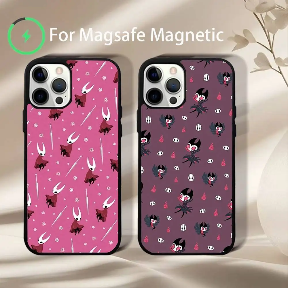 

H-Hollow Knight Silksong Phone Case For iPhone 17,16,15,14,13,12,11,Pro,Max,Plus,Mini,SE4,E Magnetic Magsafe Wireless Charging