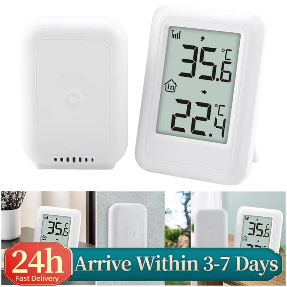 

Wireless Thermometer with Hanging Hole Digital Thermometer with Support Frame Indoor Outdoor Thermometer for Patio Home Pool