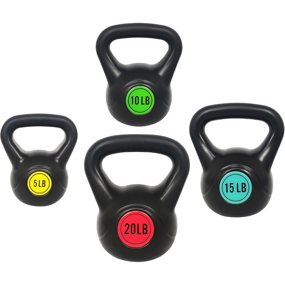 Wide Grip Kettlebell Exercise Fitness Weight Set Color: Colorful Material: Vinyl Product Features: Portable, ergonomic