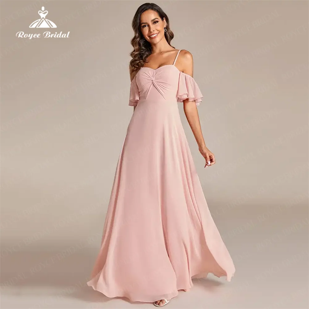 

Elegant Bridesmaid Dresses A Line Chiffon Pleated Sweetheart Off Shoulder Customize For Wedding Party Gowns vestidos de festa