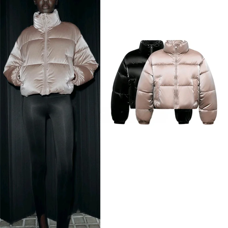 

Новое зимнее женское длинное пальто-джато с воротником-стойкой све и капюшоном, яркая поверхность, дизайн, хлопковая одежда для поездок на работу