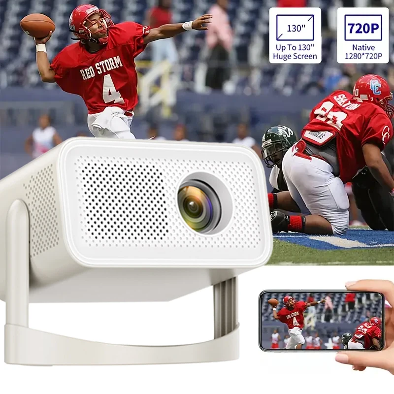 

M6 Mini Projector Native 720P Full HD, Support 4K Projector With 180° Rotation, Featuring Auto Keystone Correction