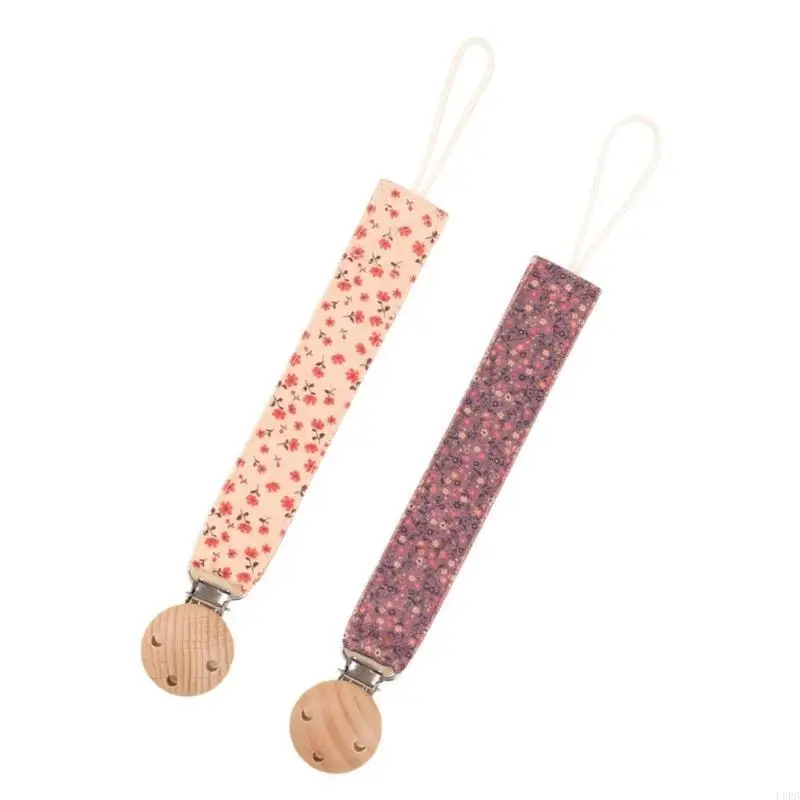 حزمة من 2 قطعة مصاصة الطفل سلسلة الخشب + حامل عضاضة القطن حبل الرضع لعبة التسنين حزام المنظم حبل L8RB