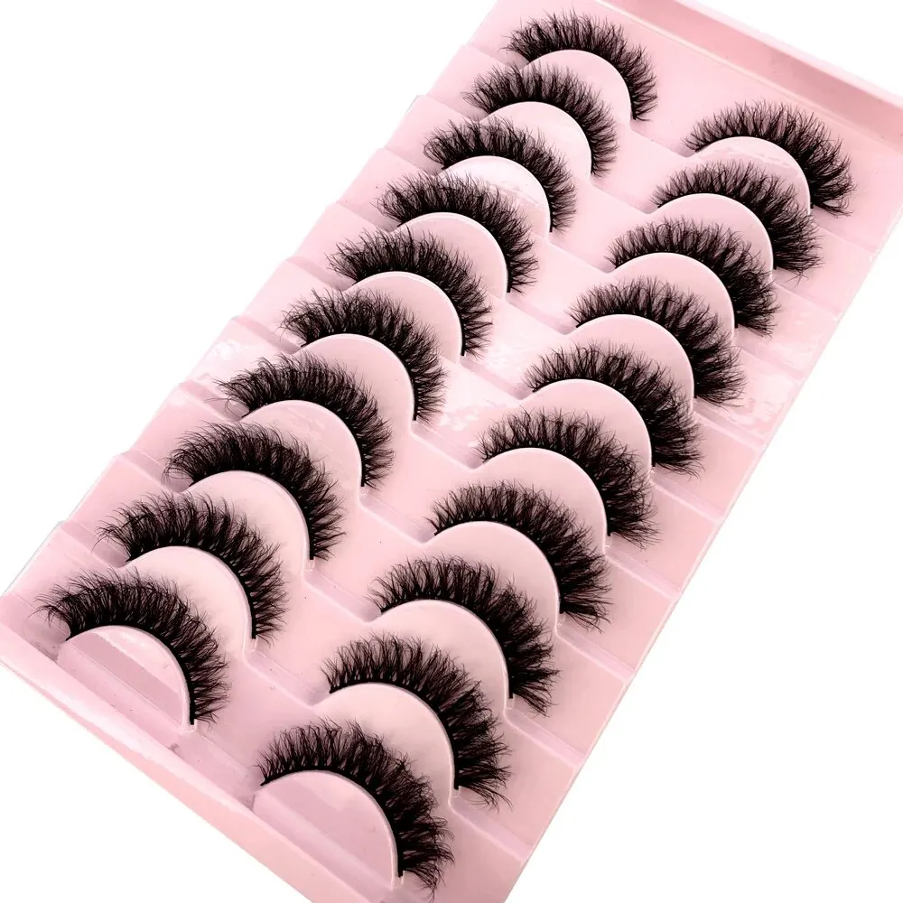 10 paia 3D finto visone ciglia finte naturale disordinato Crisscross ciglia Wispy soffici ciglia finte Extension Eye Makeup Faux Cils