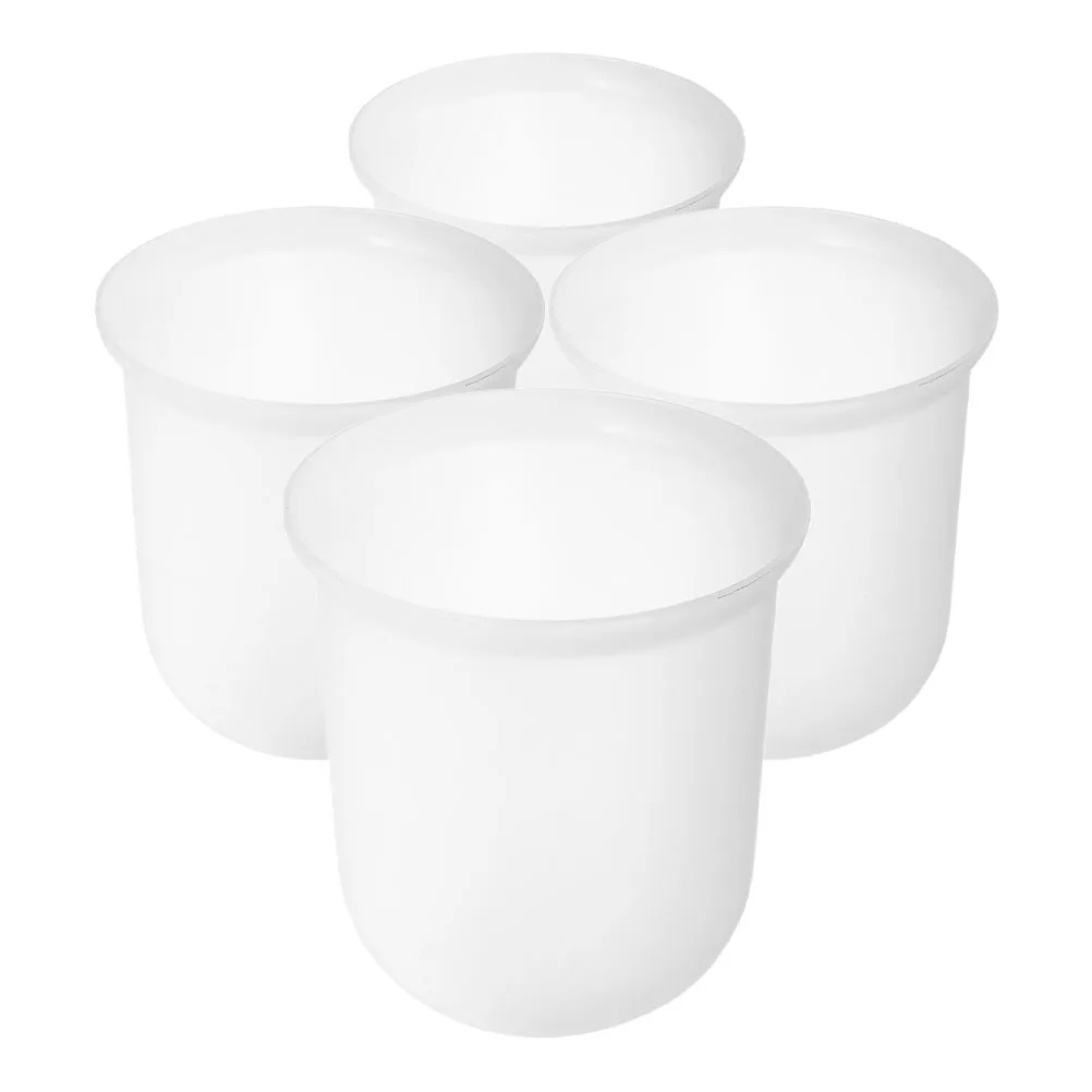 

4pcs Toilet Brush Cup Round Ball Base Bathroom Cleaning Holder Plastic Storage ABS Material Long Lasting Easy Clean Home Hotel