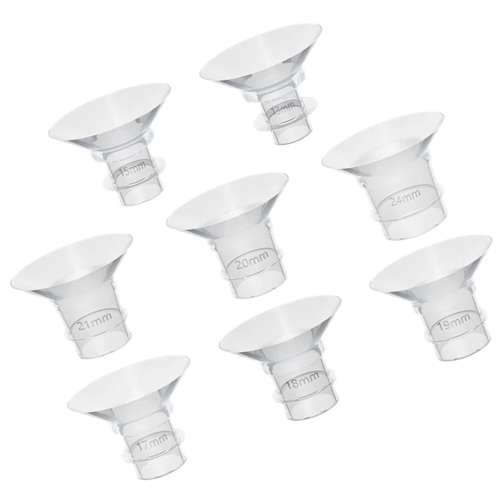 8 Pcs Breast Pump Converter Flange Inserts 15mm Accessories 21mm Silica Gel 19mm Pumps