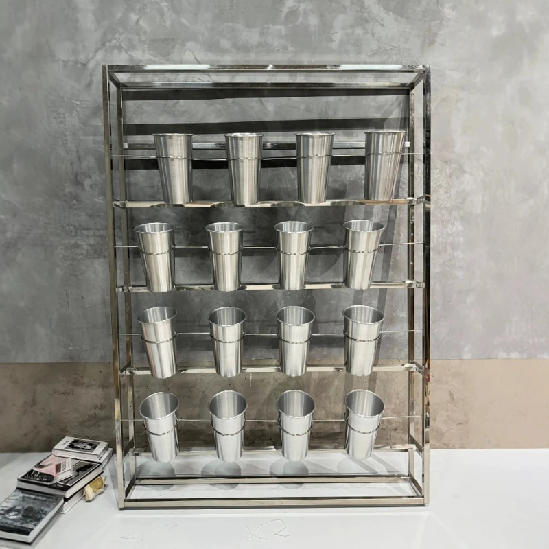 Flower shop stainless steel multi-layer ladder flower bucket rack festival wedding shopping mall ornament thickened display
