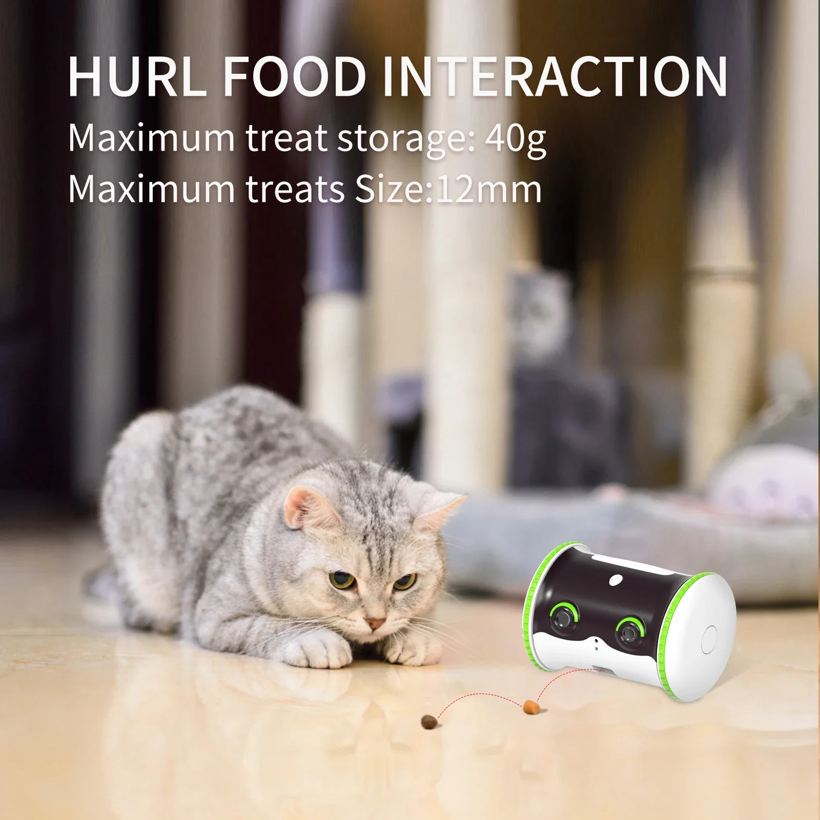 Pet Interactive Toys with Laser Protection Little Puffer Robot Feeder Toys Pet Food Dispenser