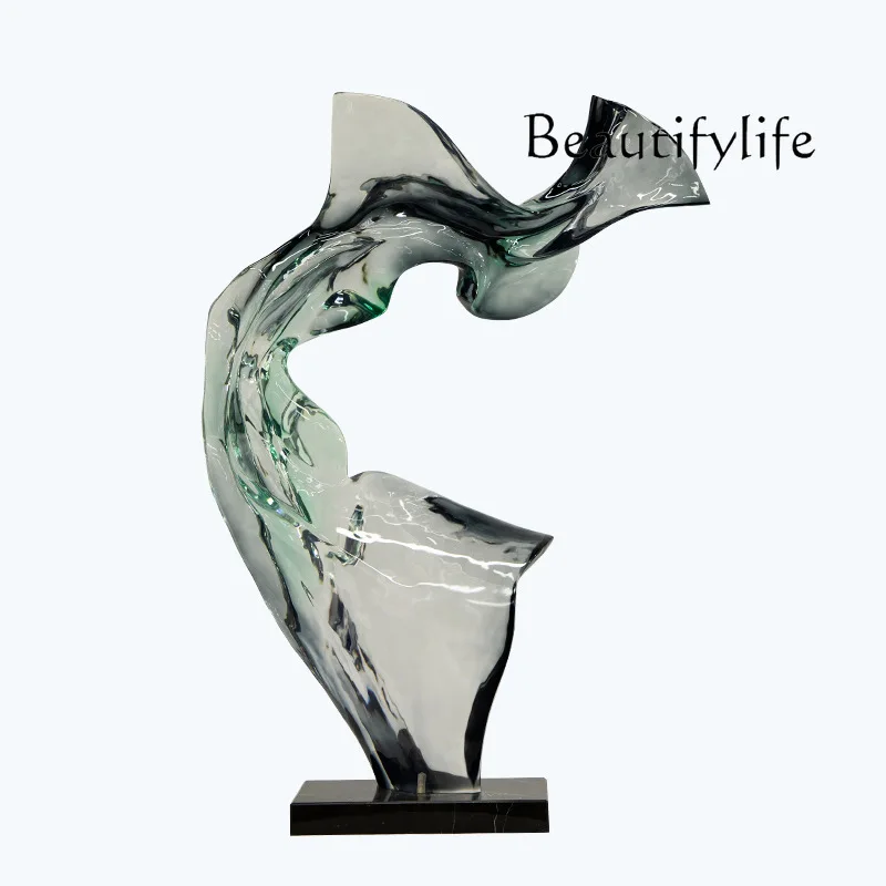 

Large transparent sculpture Outdoor resin ornaments Hotel porch Art Soft decoration Crystal handicrafts