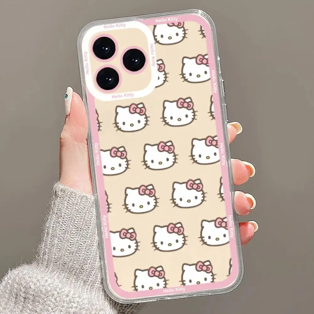 Miniso Sanrio Collaboration Hello Kitty Phone Case For iPhone 15 14 13 11 12 16 Pro Max Plus X XR XS Girl Silicone Phone Case