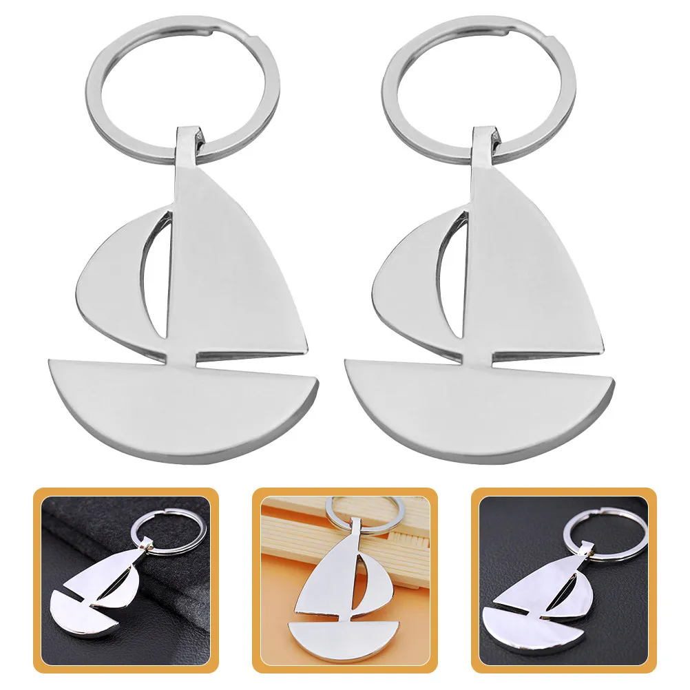4Pcs Nautical Keychain Sailboat Keyring Zinc Alloy Compact Portable for Boating Sailing Adventures Creative Keychain Fashion