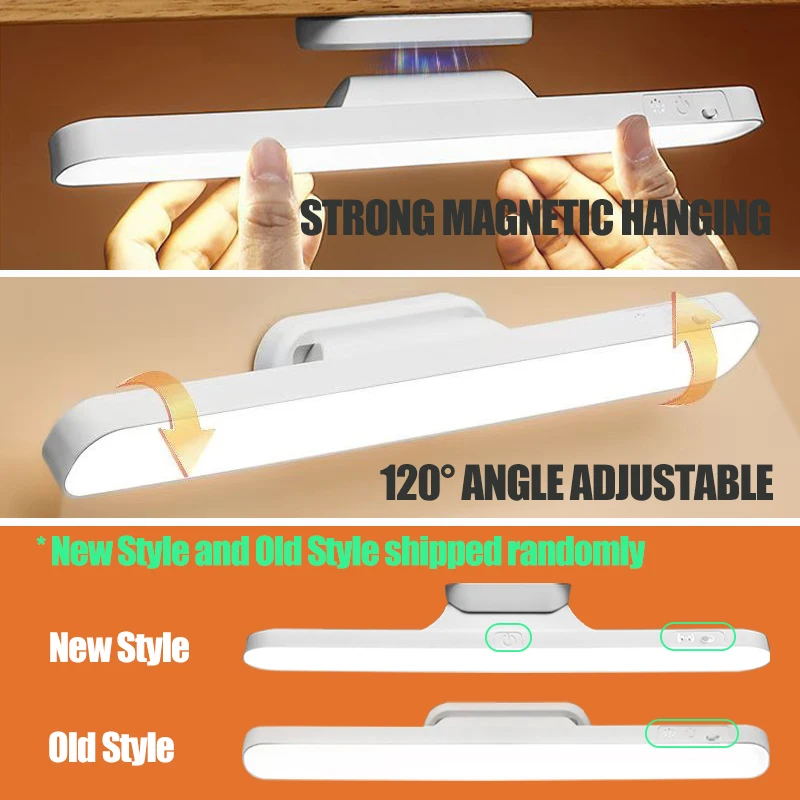 Remoto led lâmpada de mesa magnética pendurado luz da noite usb recarregável lâmpada mesa 3 cores luz leitura para armário guarda-roupa