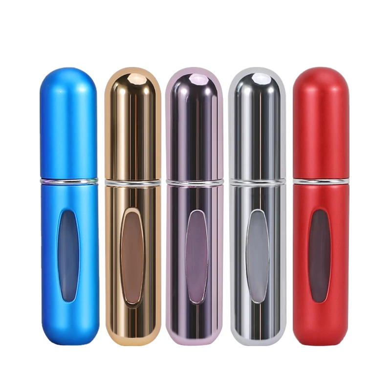 5Pcs Refillable Portable Perfume Bottle 5ml Mini Cosmetic Empty Bottle Atomizer Travel Spray Container Bottom Fill Press Bottle