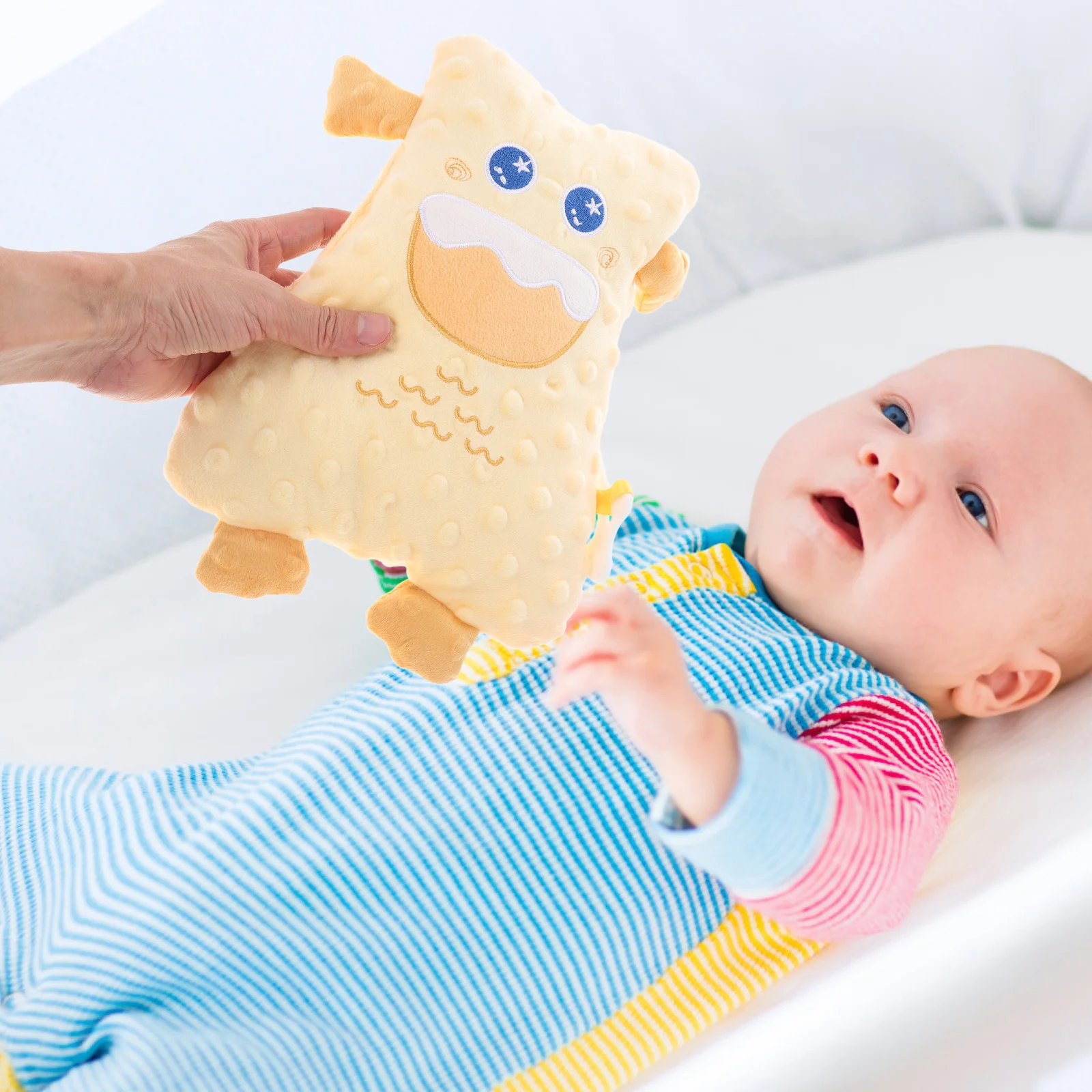 1 eenheid rustgevende oplossing voor pasgeborenen, schattig veiligheidsdekentje voor baby's, kalmerend hulpmiddel voor het slapengaan, kauwbestendig stof, babyknuffel