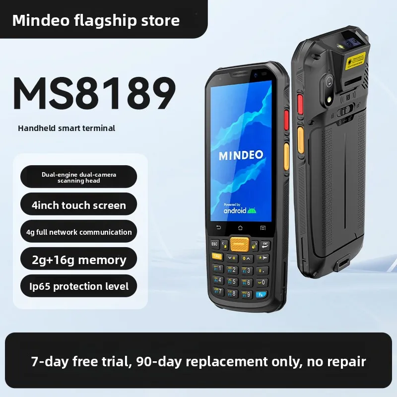 Mindeo PDA Handheld Terminal Data Collector Scanning  MS8189 Black 1-Year Warranty for Warehouse Inventory Counting