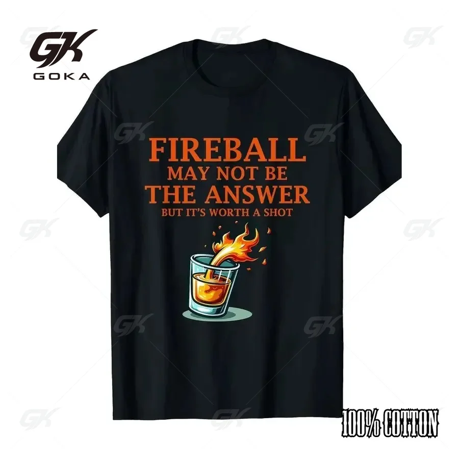 Men's Fireball Flame T-Shirt - Soft Breathable Short Sleeve Round Neck Casual Streetwear Suitable for All Seasons Unisex Clothes