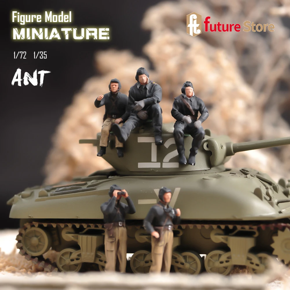 ANT DIY Handmade 1/72 1/35 Russian Tank Soldiers Diorama Figure Model Miniature Creative Photography  For Cars Vehicles Toys