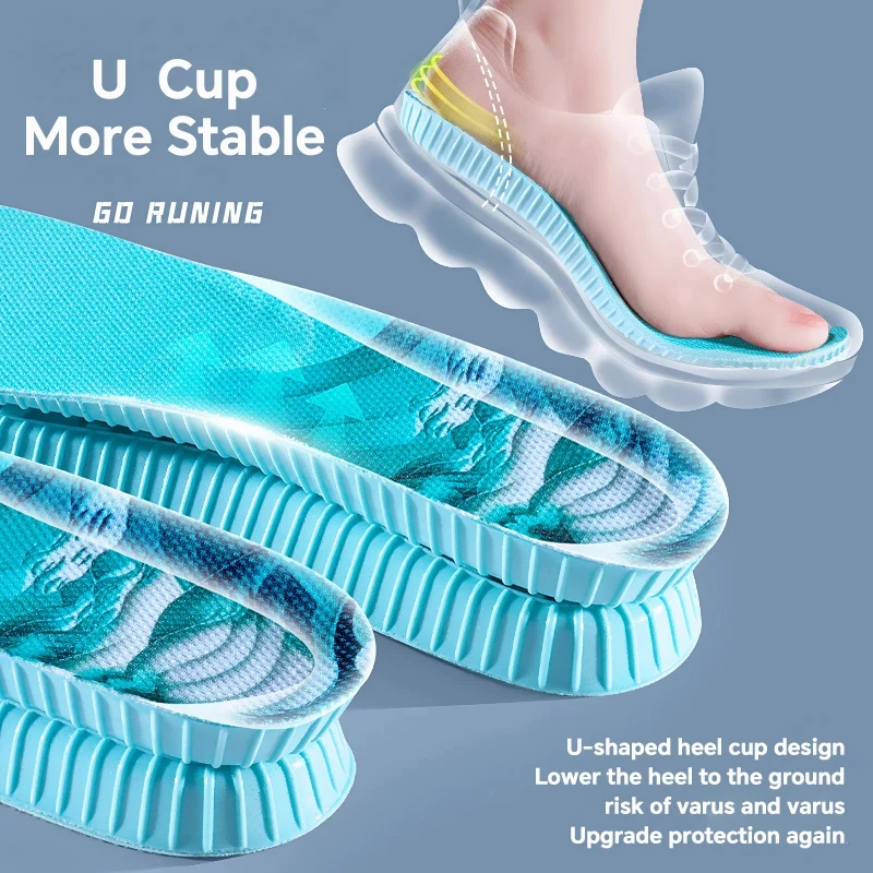 Plantillas ortopédicas de espuma viscoelástica Unisex, plantilla desodorizante, zapatos deportivos, absorbe el sudor, accesorios antibacterianos suaves, 2 uds.