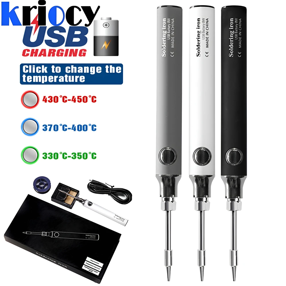 USB Soldering Iron Wireless Charging Electric Solder Iron 5V 8W Fast Charging Lithium Rechargeable Portable Repair Welding Tools