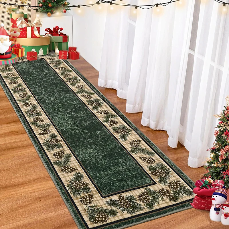 Hallway Carpet Runner Rug Corridor Long Carpets Machine Washable Non-Slip Floor Mat Christmas-themed Specialty Home Decor Rugs