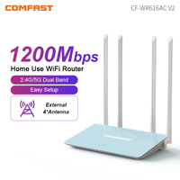 Comfast 1200Mbps High Speed Dual Band Wireless Router 1 WAN+3 LAN RJ45 Ports 4*5dbi High Gain Antenna 11AC WiFi Router MUMIMO