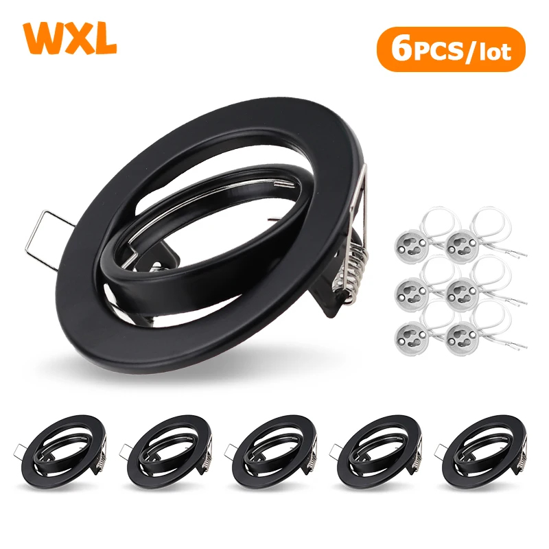 

White/Black LED Spotlights Frame Adjustable Downlight led HoldersCutout 70mm for MR16 GU10 Bulb Holder Recessed LED Spot light