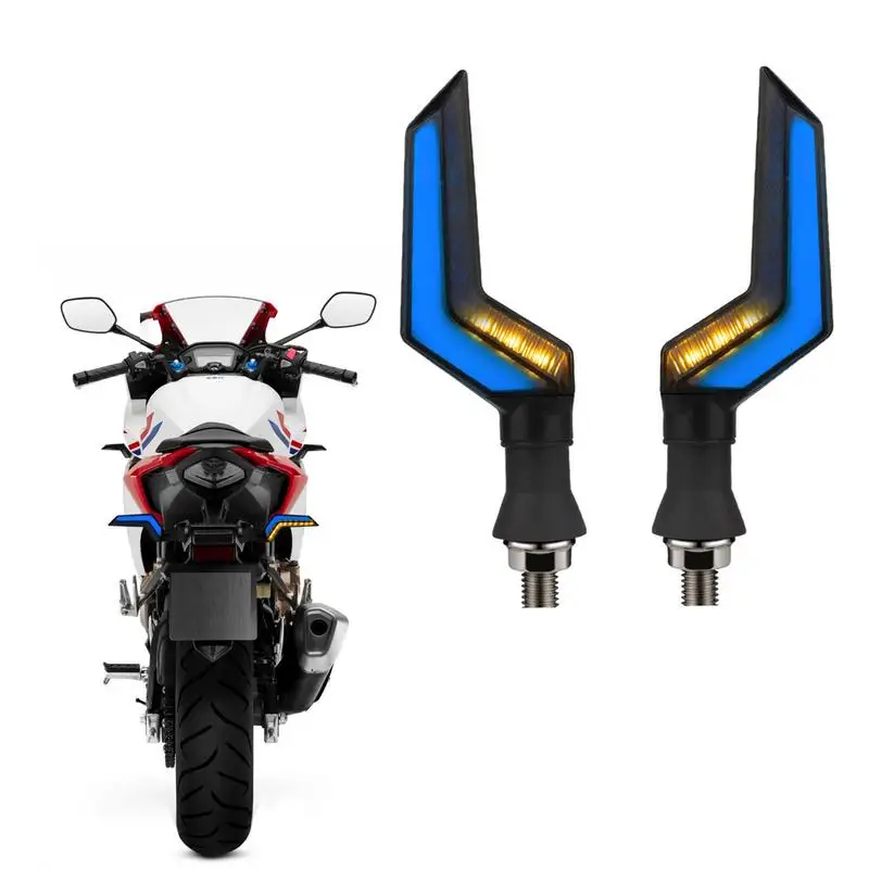 2Pcs Motorcycle Turn Signal Lights Bendable Flashing Signals Lamp Bendable Motorcycle Flashing Signals Lamp