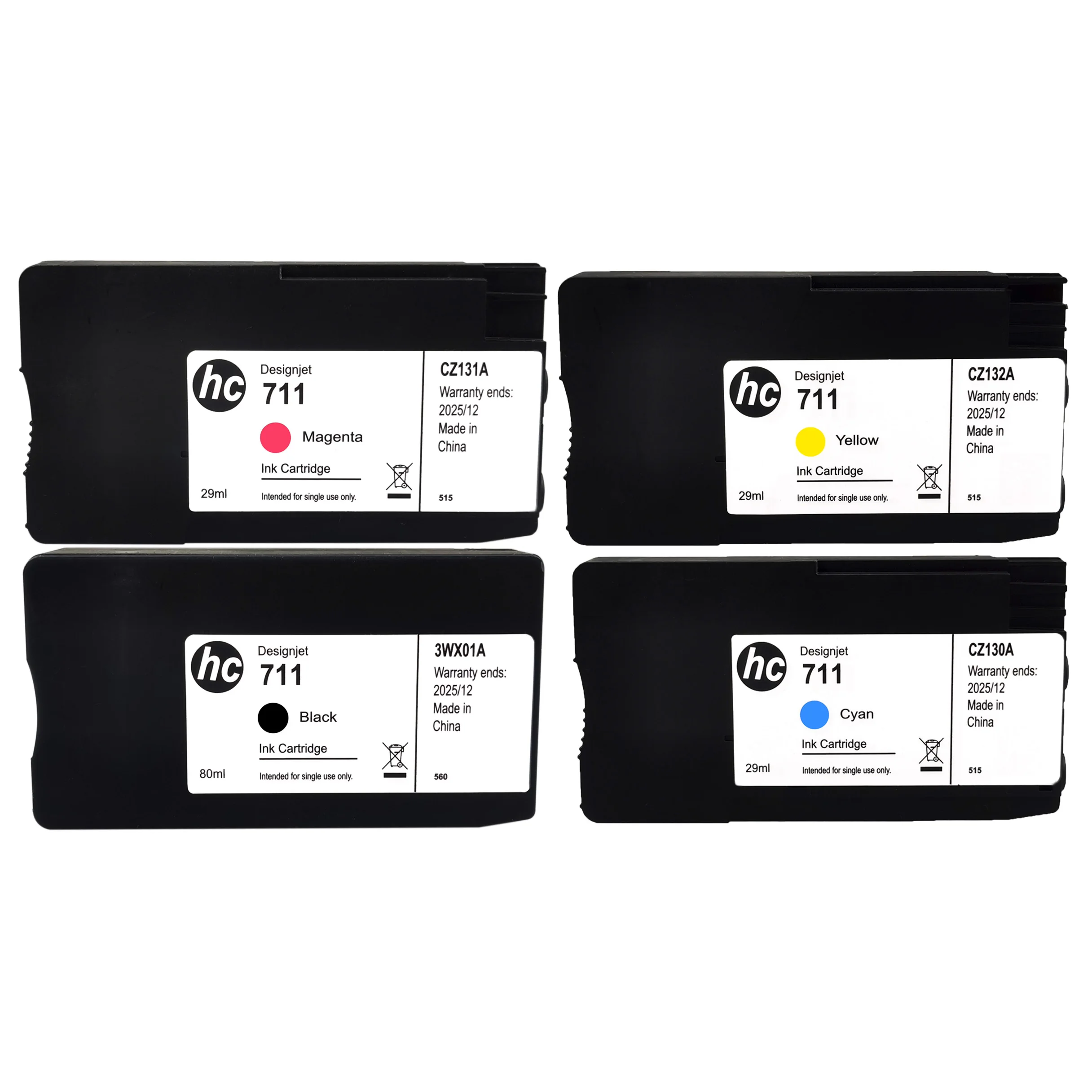 For HP 711 for HP711 Compatible For HP DesignJet T120 T520 T530 Print Head Plotter Replacement Ink Cartridge