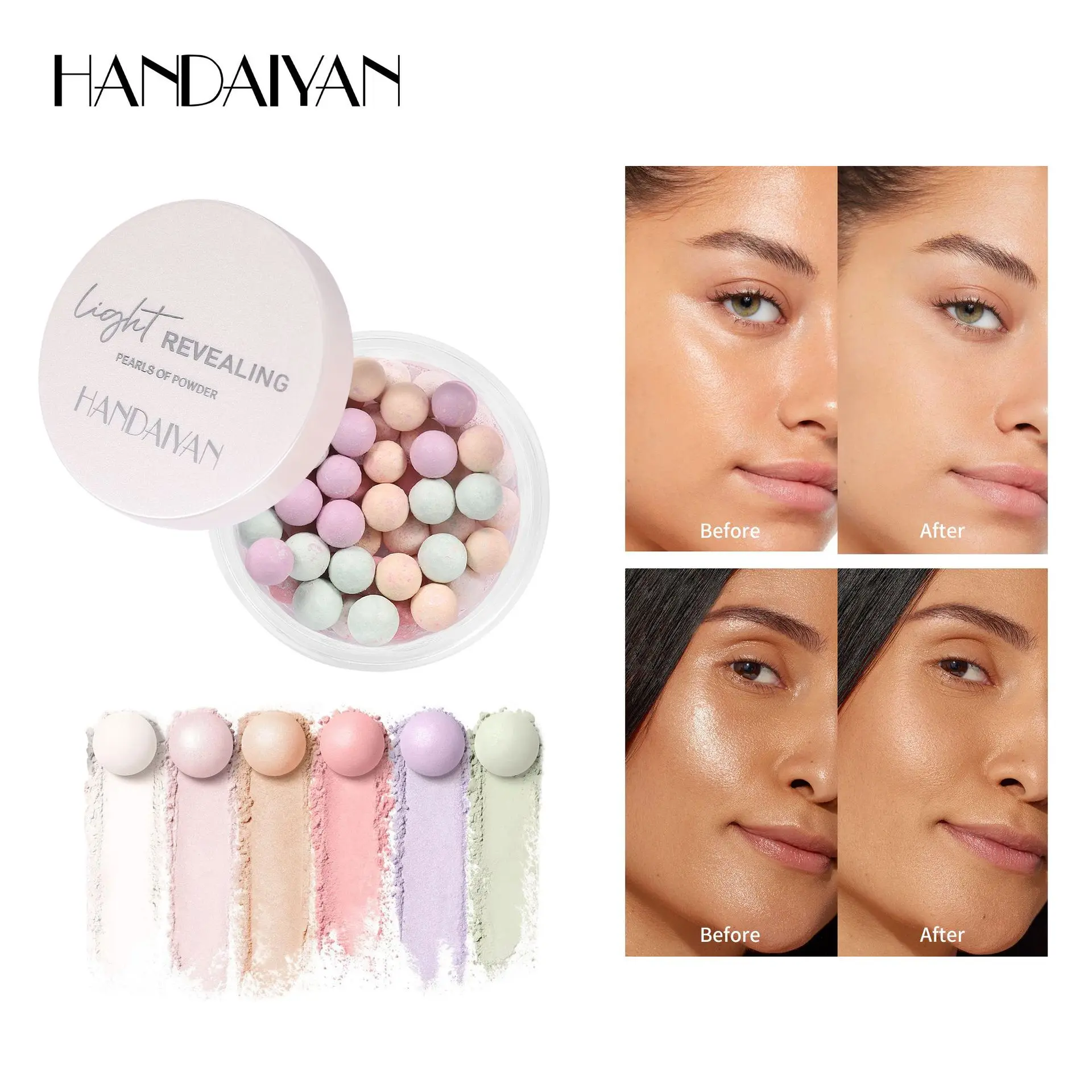 Ultra Oil Control Setting Loose Powder Five Color Pearl Shimmer Illuminating Non Caking Lightweight Soft Blurring Finish Premium