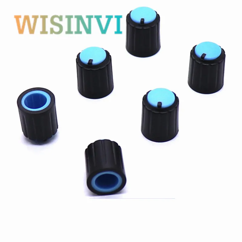 10PCS 9.5*12MM Black And Blue Plastic Small Knob Potentiometer Audio Equipment Knob Hat Inner Diameter 6MM