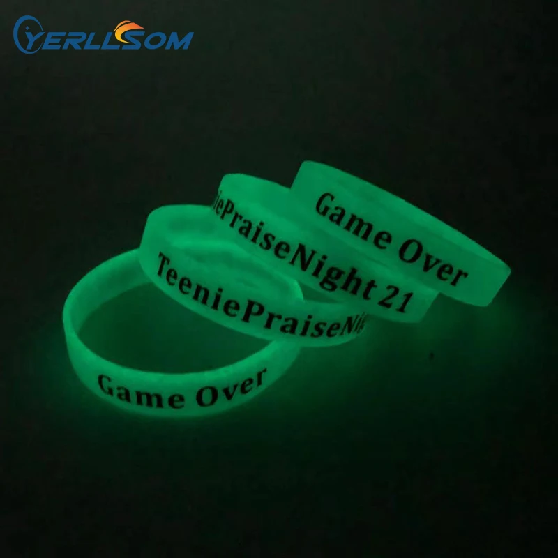 YERLLSOM 100pcs/Lot New product ideas light up wristband rubber bracelet luminous glowing glow silicone bracelet