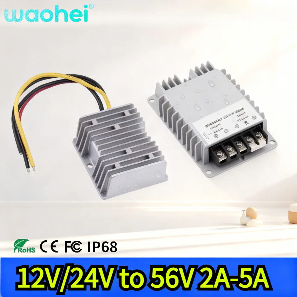 DC12V/24V to 56V 2-5A Step-Up Power Converter Voltage Stabilizer Regulator Power Supply Boost Module for Cars Solar Auto ROHS