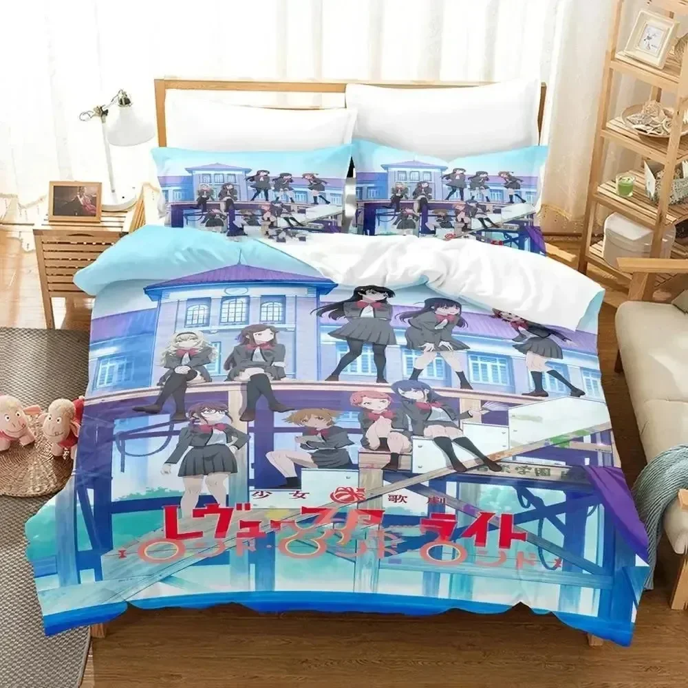 

Роскошный новый комплект постельного белья с 3D принтом аниме Revue Starlight для мальчиков и девочек, пододеяльник размера Twin Queen, наволочка, кровать для детей и взрослых, мода