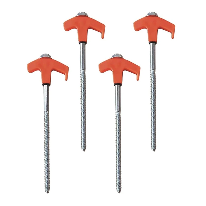 20PCS Ground Anchors Screw In Tent Pegs Camping Heavy Duty Tent Stakes Stainless Steel Threaded Tent Spikes