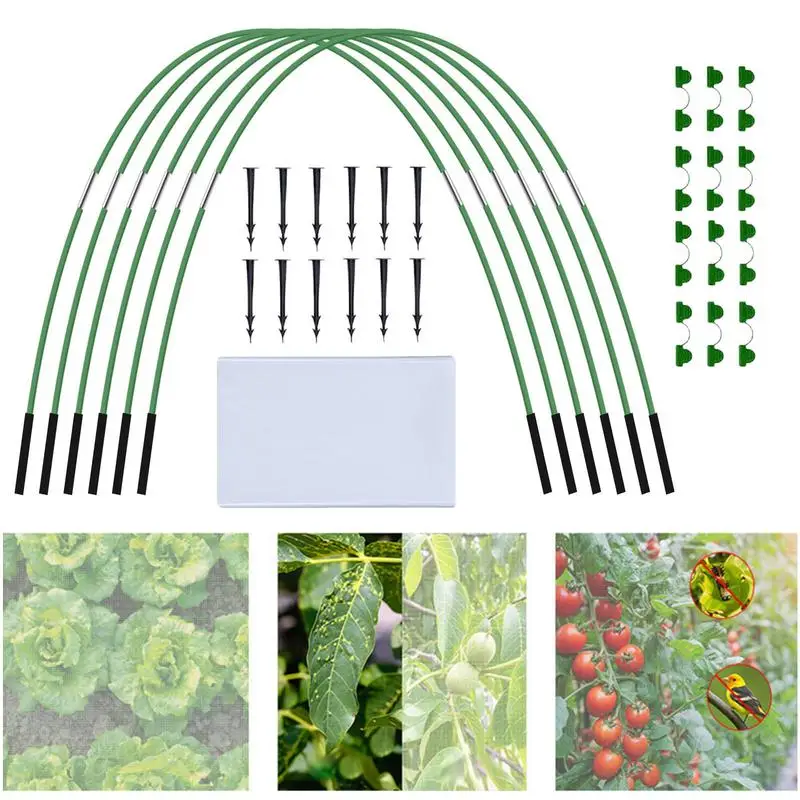 Garden Poly Tunnel Effective Protection Greenhouse Plant Cover Support Tall Garden Tunnel With PE Cover Greenhouse Growing Veg