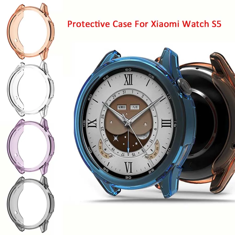 For Xiaomi Watch S5 Case Cover Soft TPU Anti-Scratch Protective Shell Frame Bumper For Mi Watch S5 Protector Watch Accessories