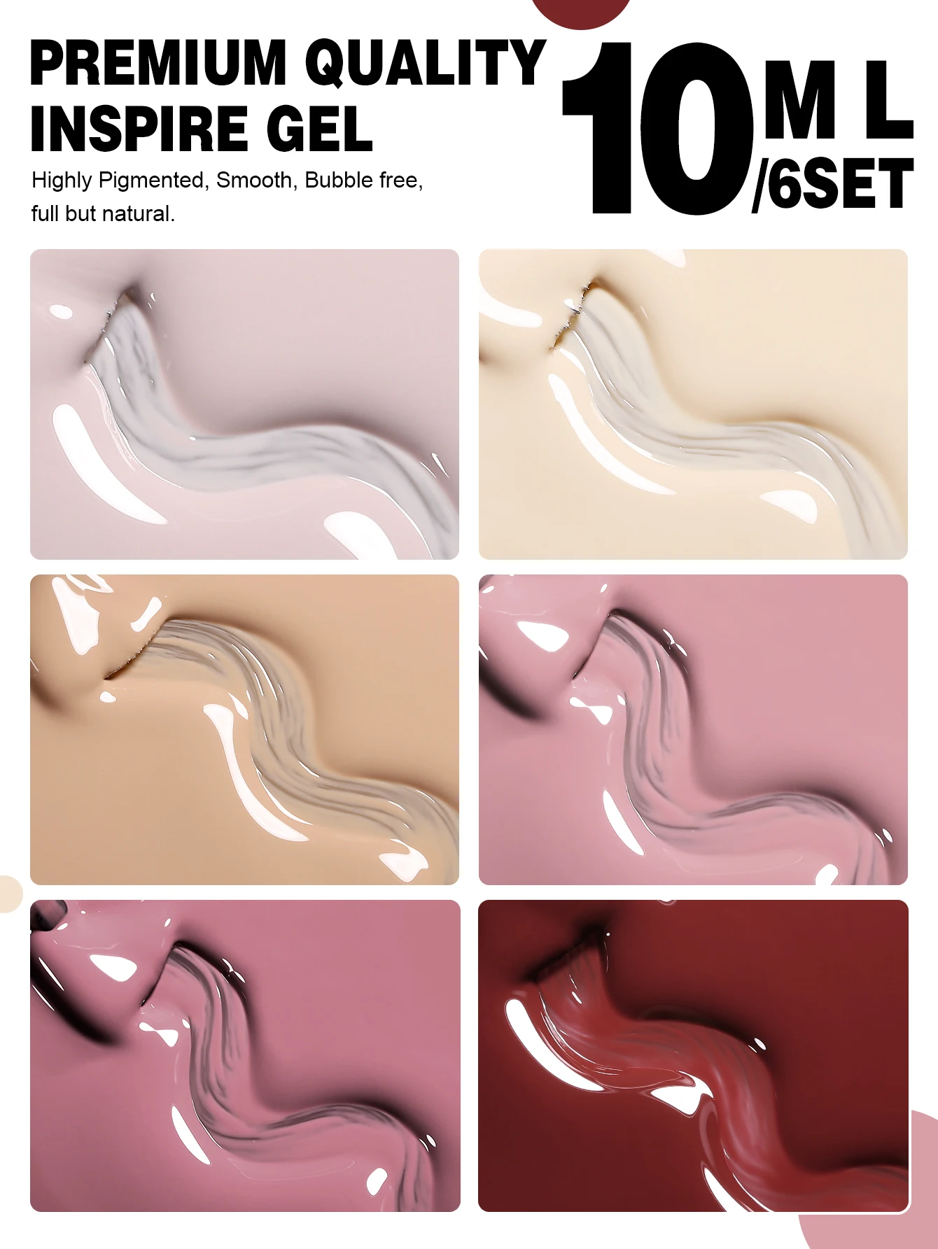 YOKEFELLOW Gel Polish Nail Set 6 Colors Skin Tones Nude Pink Gel Nail Polish Brown Neutral Soak Off Nail Art Design Salon DIY image 5