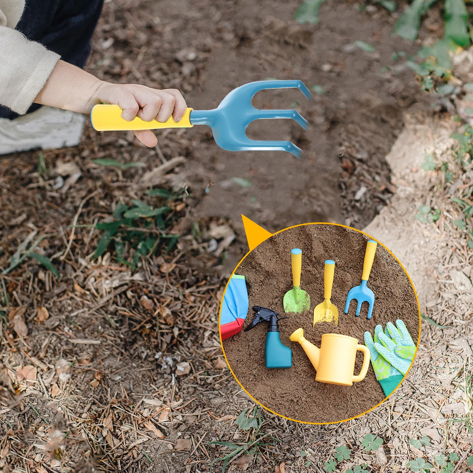 1 conjunto de ferramentas de jardim para crianças, inclui pá, saco de rega, ancinho, adereços de jardinagem, presente, conjunto de ferramentas de jardinagem para crianças