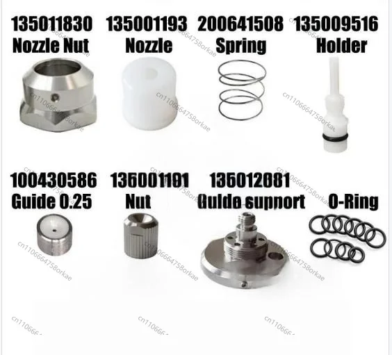 135011830 135001194 200641508 135001193 135001191 100430586 135009516 135012681 Nozzle nut Compression spring Cap nut